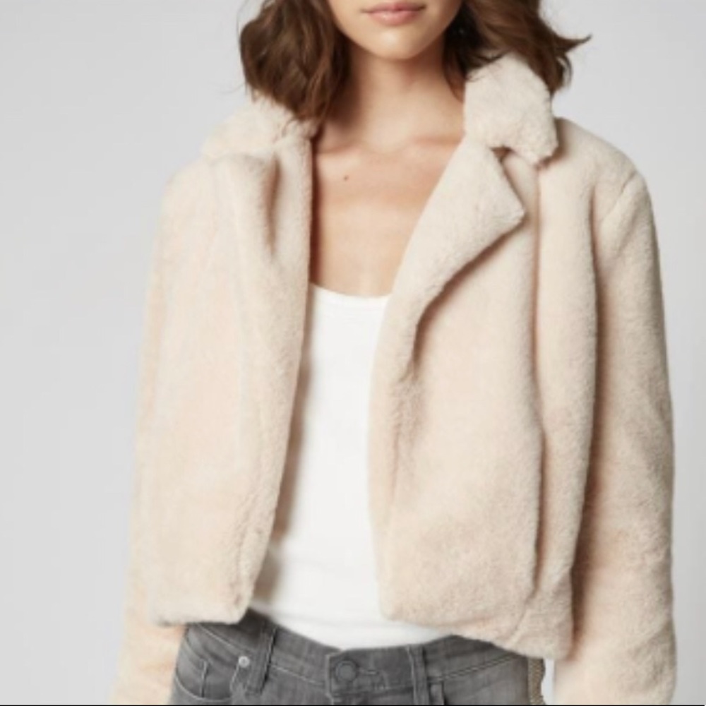 Blank NYC cropped faux fur jacket
